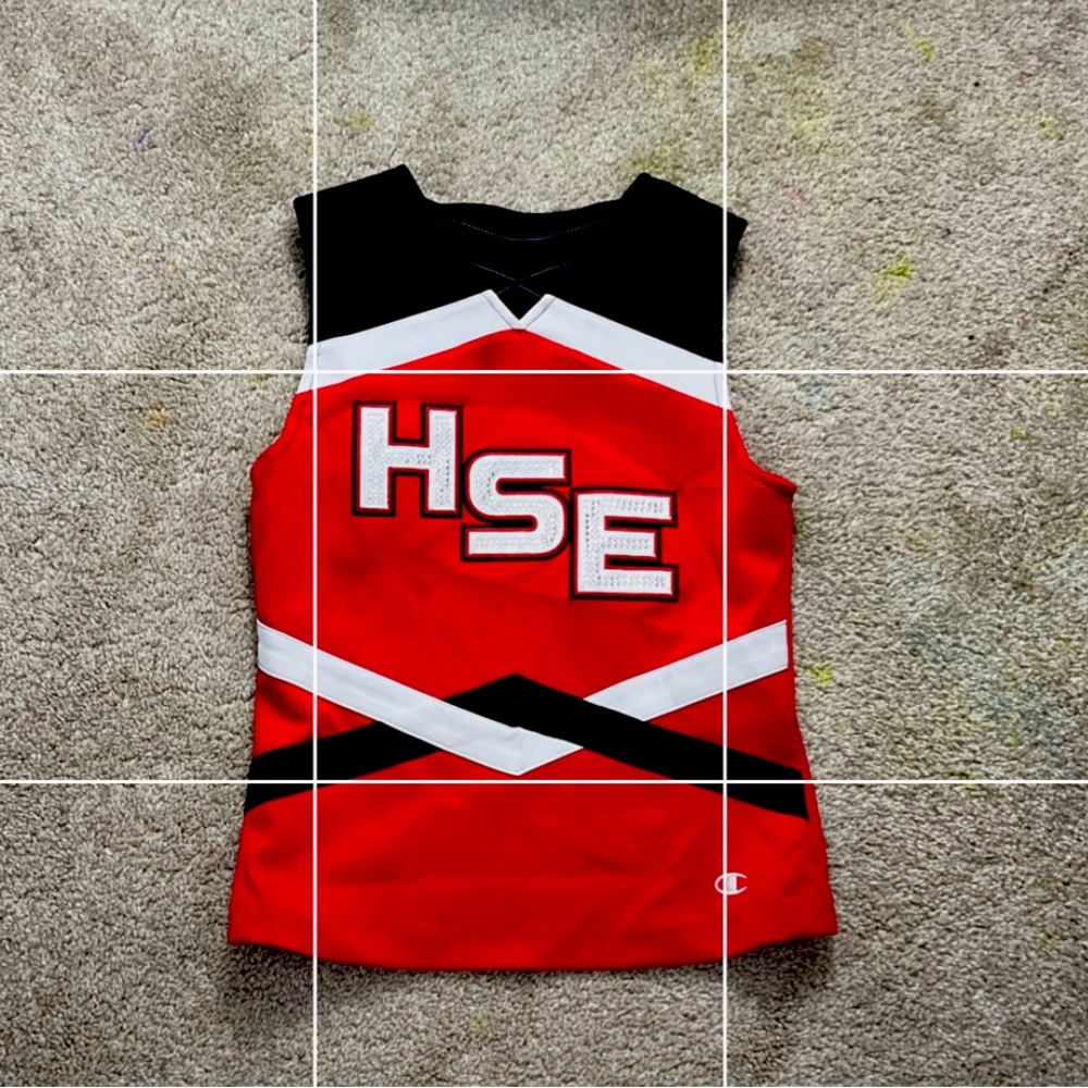 Cheerleading costume youth large shirt woman’s small skirt